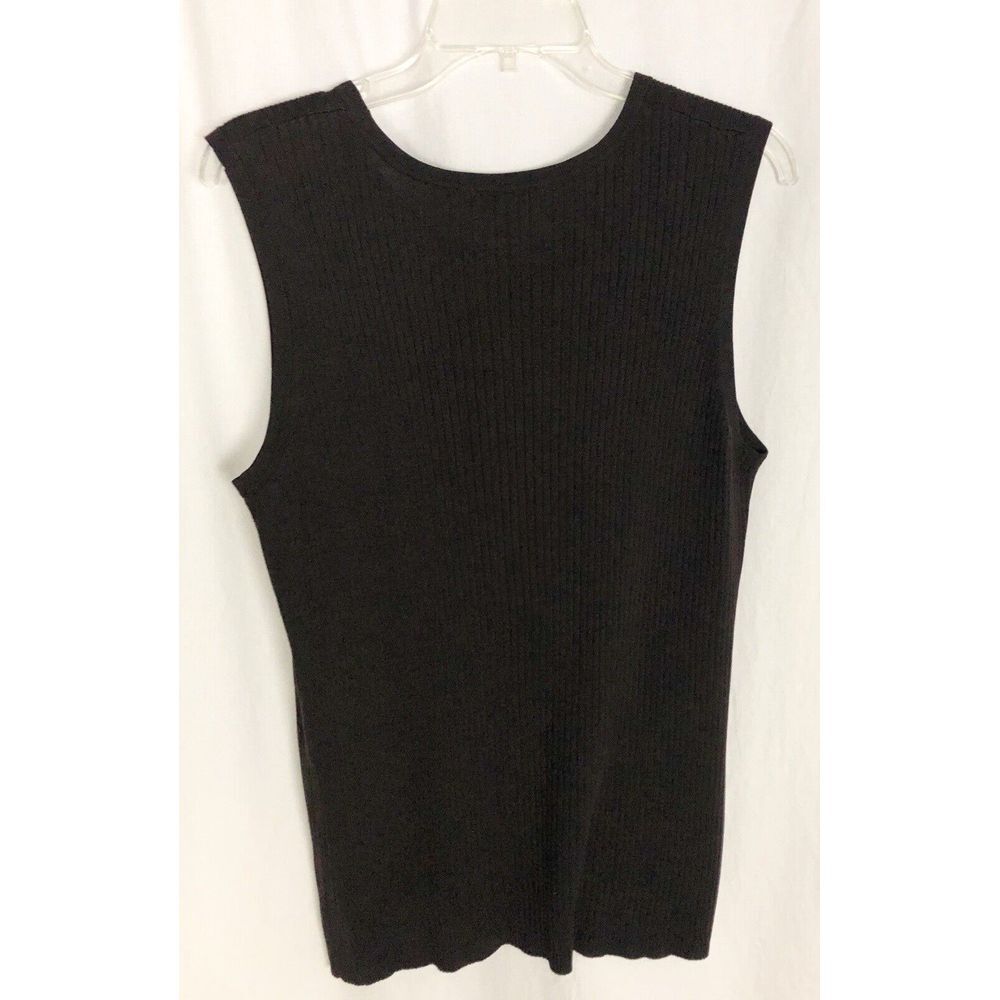 Josephine Chaus Silk Rayon Womens Brown Sleeveless Stretch Knit Top Size 3 - Picture 3 of 7